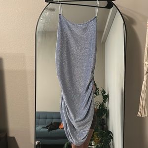 Sparkly light blue mini dress